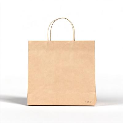 Custom Retail Grocery Birthday Wedding Party Natural Recycled Twiststring Handle Blank Paper Shopping Bags