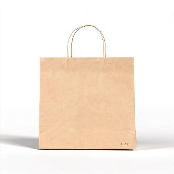 Custom Retail Grocery Birthday Wedding Party Natural Recycled Twiststring Handle Blank Paper Shopping Bags