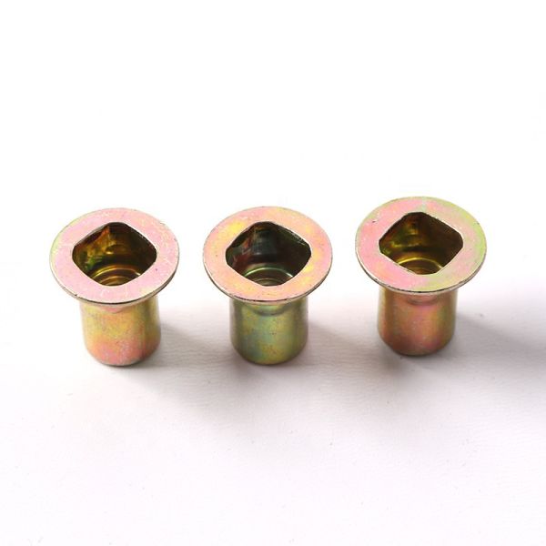 Carbon Steel Flat Head Square Rivet Nut Zinc Plated For Mining Application