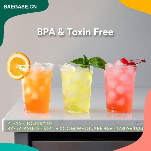 24oz PLA Eco-Friendly Cup With Lid 100% Compostable, Disposable Party Cups Transparent Disposable 8oz 12oz 16oz