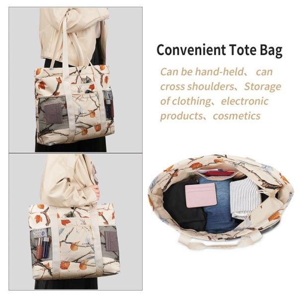 Grid Eco Friendly Grocery Shopping Bags Handbag Reusable Multi Pockets 44x13x38cm