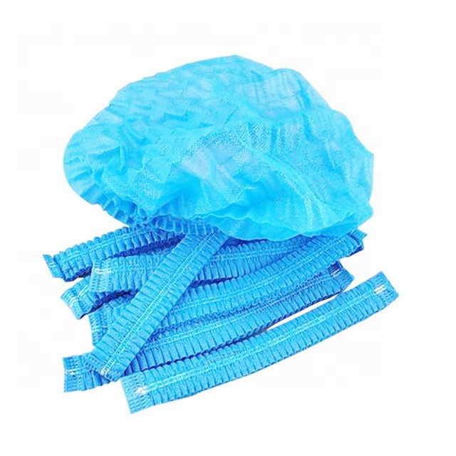 Mob Dust Caps Disposable Medical Non Woven Strip Cap Bouffant Head Cover Surgical Doctor Nurse Hat Double Elastic Clip Caps