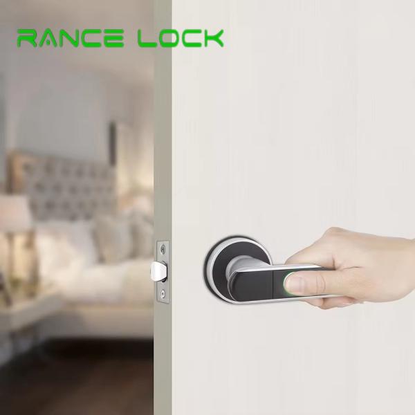 Zinc Alloy Handle Door Lock Bluetooth Fingerprint Door Handle Lock Black