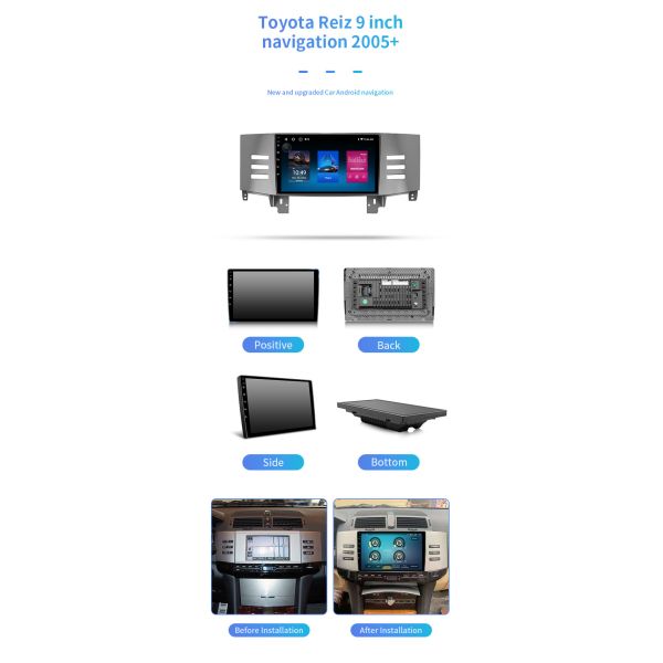 Телефон GPS Bluetooth 9 дюймов для навигации автомобиля экрана касания Тойота Reiz 2005+