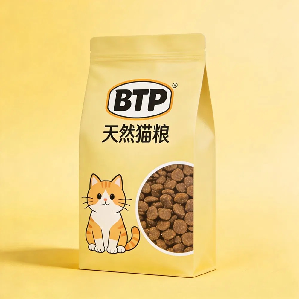 OEM Logo High Barrier Pet Food Packaging Bags Flat Bottom Resealable Waterproof