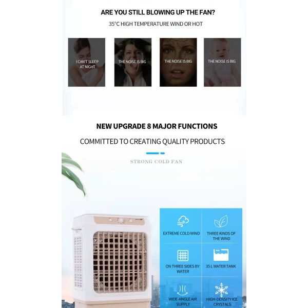 Large Industrial Electric Air Cooler Portable Refrigeration Fan for Air-conditioning