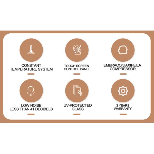 Large Kitchen Fridge Furniture Red Wine Cooler Cabinet With Door Lock