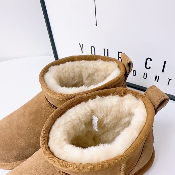 Winter Cowhide Snow Boots Plus Velvet Genuine Leather Short Boots Waterproof Non-Slip Outdoor Warm Cotton Shoes