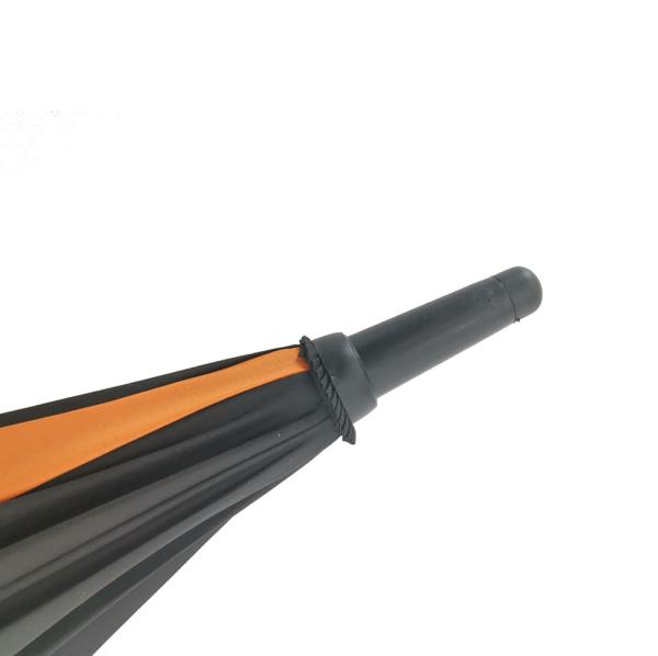 30 Inch Wind Vent Windproof Golf Umbrellas Rubber Coating Handle In Black & Orange Color