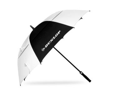Double Canopy Black And White Golf Umbrella Plastic Handle 4.0mm Ribs / Shaft