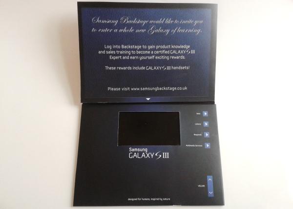 Fashion Samsung Visible Advertisment Gift Card, Video Magazine Card Board Packaging for Promotion