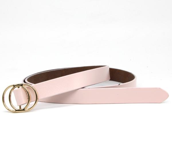 Women'S Fashion Leather Skinny Belts Hollow Ring Oval Shape Buckle