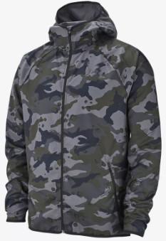 Wicking Fabric Mens Camo Windbreaker Jacket For Workout Full Zip Type