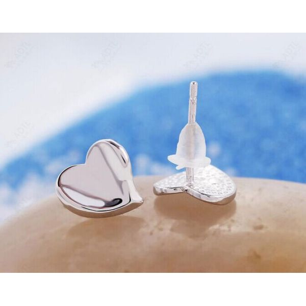 S925 Silver Love Heart earrings earrings Korean Korean