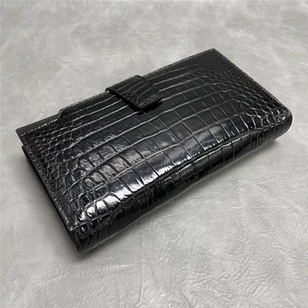 Authentic Crocodile Skin Businessmen Large Bifold Wallet Clutch Purse Exotic Real Alligator Leather Male Card Holder