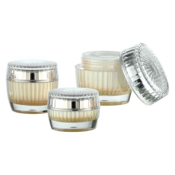 El tambor cosmético del tarro de la pared doble forma el tarro poner crema de acrílico vacío del tarro plástico del tarro 15g 30g 50g de la crema