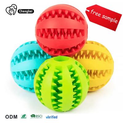 Dog Chew Toy BallsPet Food  Feeder Chew Tooth Cleaning Ball Durable Soft  Bite Resistant