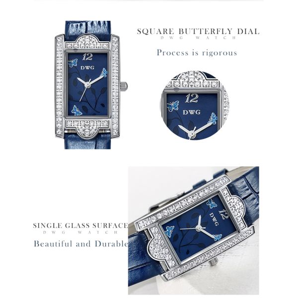 3ATM 30m Waterproof 2035 Movement Alloy Square Watch