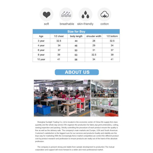 Short Sleeve Boys T-Shirt Anti-Shrink Cotton Kids Clothing with Customized Service