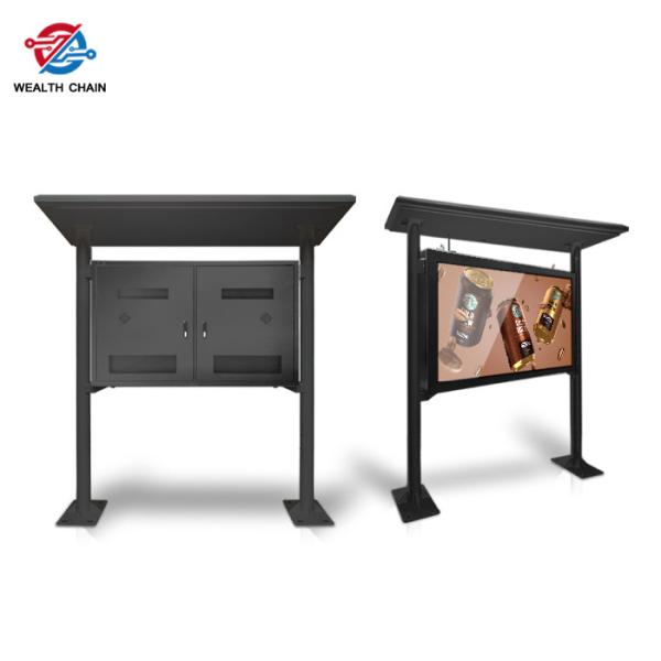 65 Sunshade Outdoor LCD Kiosk With Media Player Speaker Network