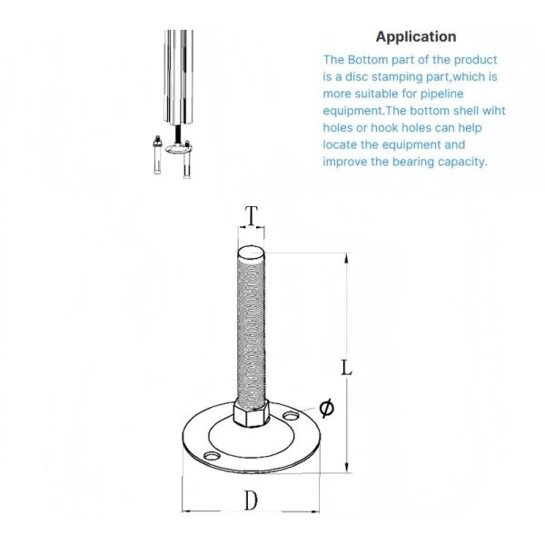 Customizable Zinc Plated & Steel Adjustable Footrest for Aluminium Profile Scaffold's Bottom with Box Packing