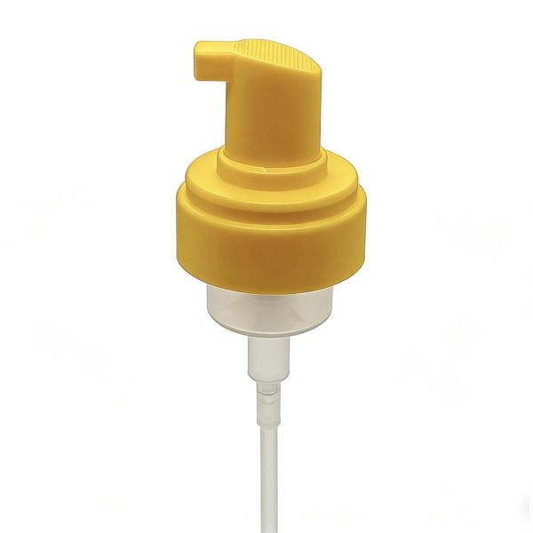 42mm Yellow Plastic Soap Pump Cosmetics Foaming Soap Dispenser