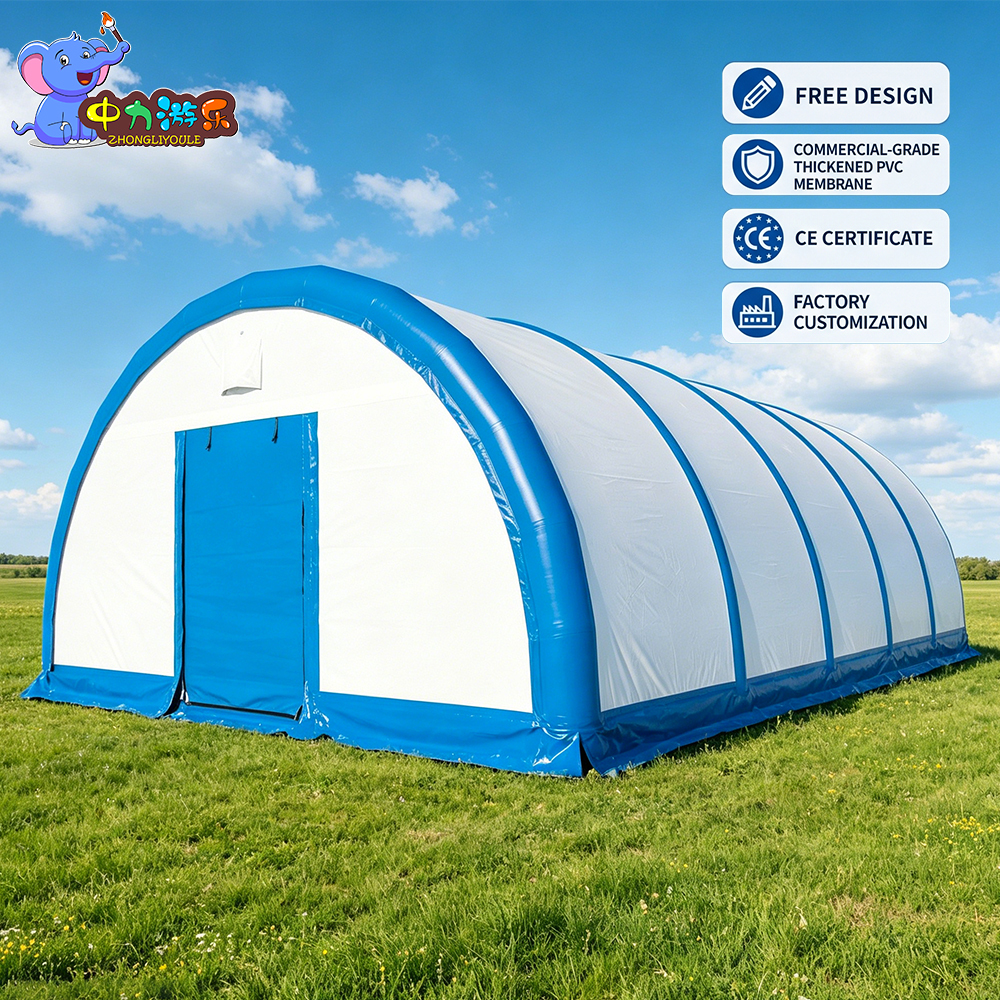 Custom Giant Inflatable Tent Air Beam Warehouse Shelter for Temporary Storage, Logistics, Pallet Racking, Equipment Protection and Industrial Projects