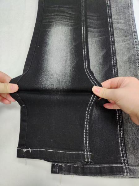 Tissu denim à effet de fausse côte en fil Siro à 72% de coton et à haute teneur en élasthanne, de bonne qualité, NOIR/NOIR JSD3059A Pour jeans femme