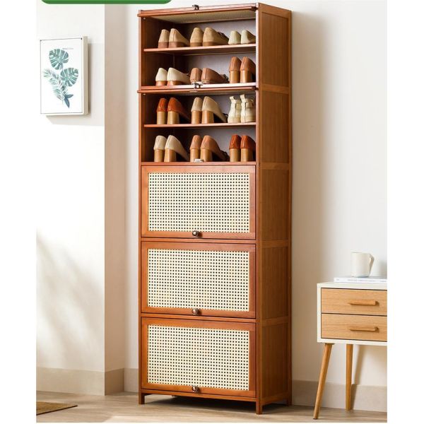Modern Wooden Shoe Cupboard Rack Storage Organizer 5 Tier