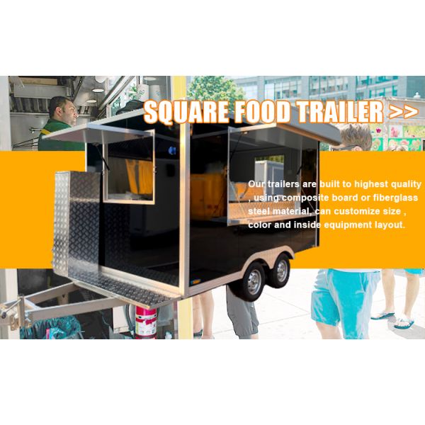 Garment Shops Used Square Food Trailer Kiosk Truck with Top Sale Ice Cream Machine