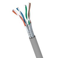 Cable de 600 MHz SFTP CAT7 23AWG CPR Dca-S2 D2 A1 Cable de red de alta velocidad de PVC gris