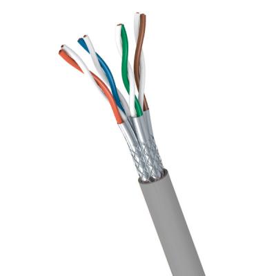 600MHz SFTP CAT7 Cable 23AWG CPR Dca-S2 D2 A1 Gray PVC High Speed Network Cable