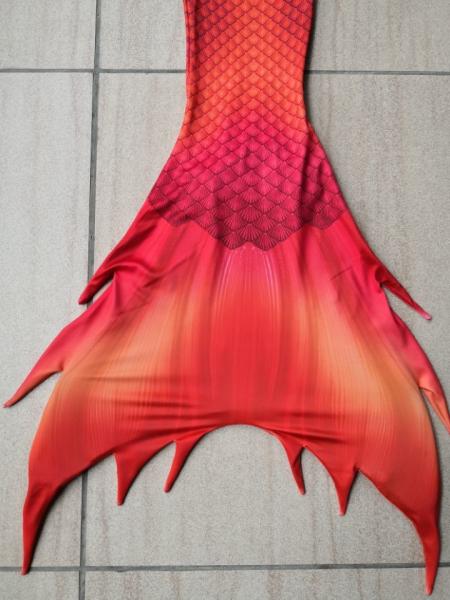 Juku Mermaid Newest Design Side fins Orange Mermaid tail with small Frills for Girls and Women Swimwear