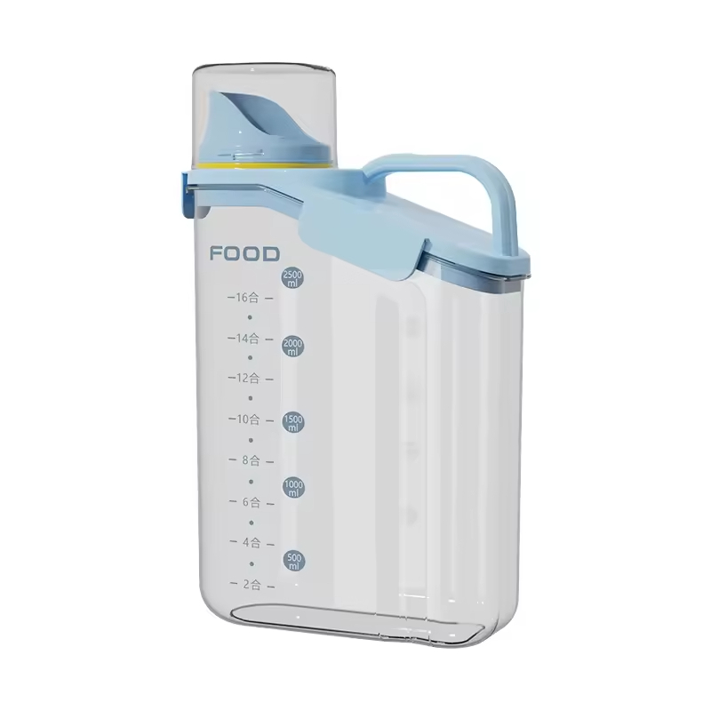 Measurement Scale Clear Acrylic Grain Dispenser Airtight Moisture-Proof Food Storage Container for Rice Cereal Oats