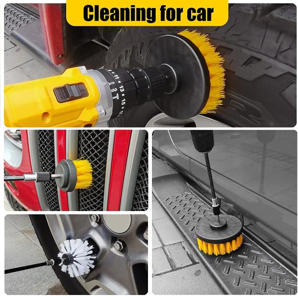 Bathtub Toilet Shower 8 Piece Drill Brush Set With Scrub Pads Sponge