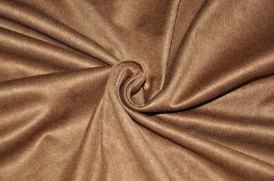 Camel 155cm Faux Suede Fabric , Polyester Foam Backed Faux Suede