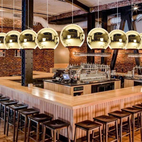 Свет стеклянного шарика зеркала медного золота серебряный привесной для обеденного стола острова кухни просторной квартиры