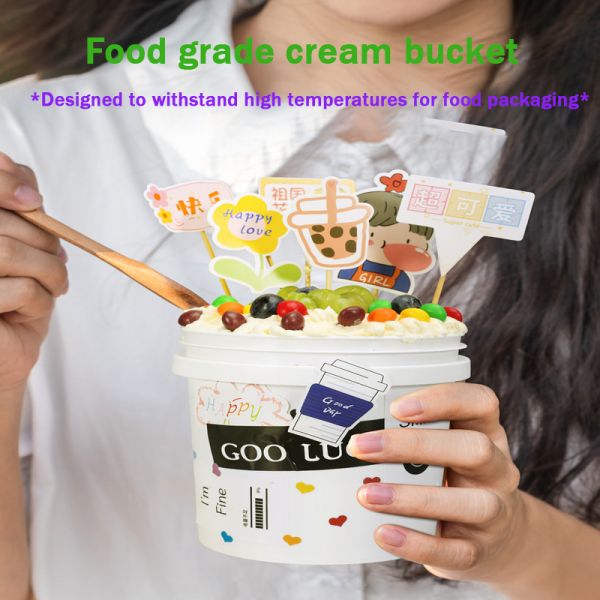 Пластиковая ведра 1L 2L Круглый прозрачный контейнер для крема чай печать Пакет поставленный образец