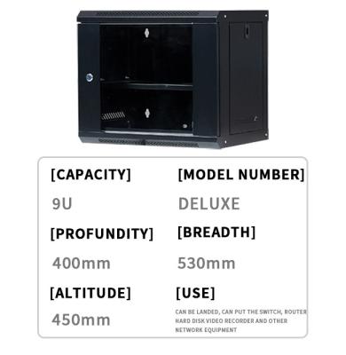 Armário de armazenamento de dados montado no chão com furos de ventilação 6U 9U 12U