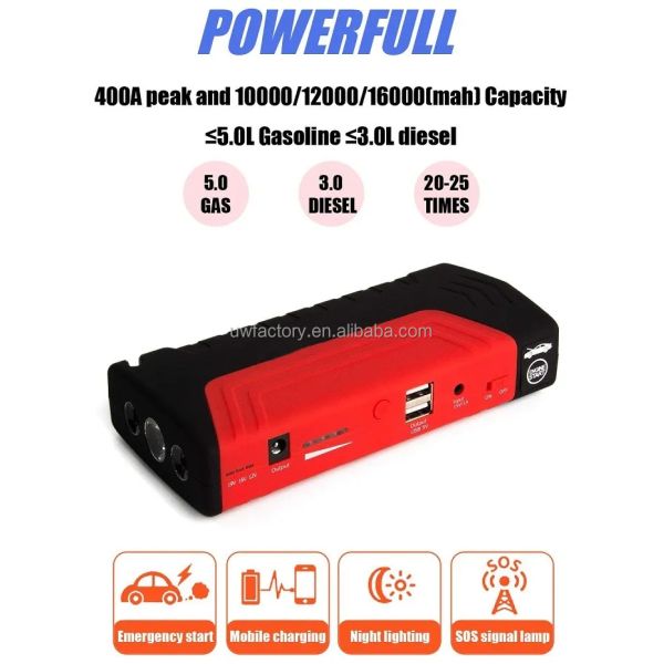 Hybrid ESS 20000mAh 12V 24V Truck Emergency Powerbank Start Portable Car Jump Starter Power Bank for Heavy Duty Vehicles