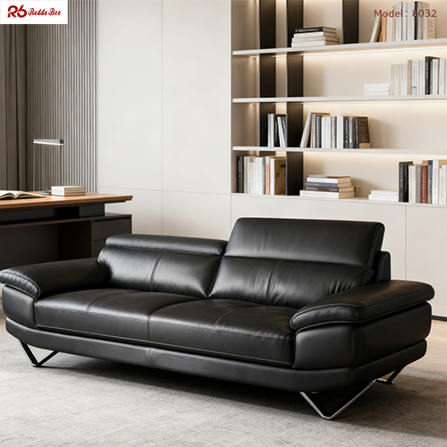 BIFMA Tufted Leather Sofa Furniture Sectional Burgundy Brown Offwhite Personalized