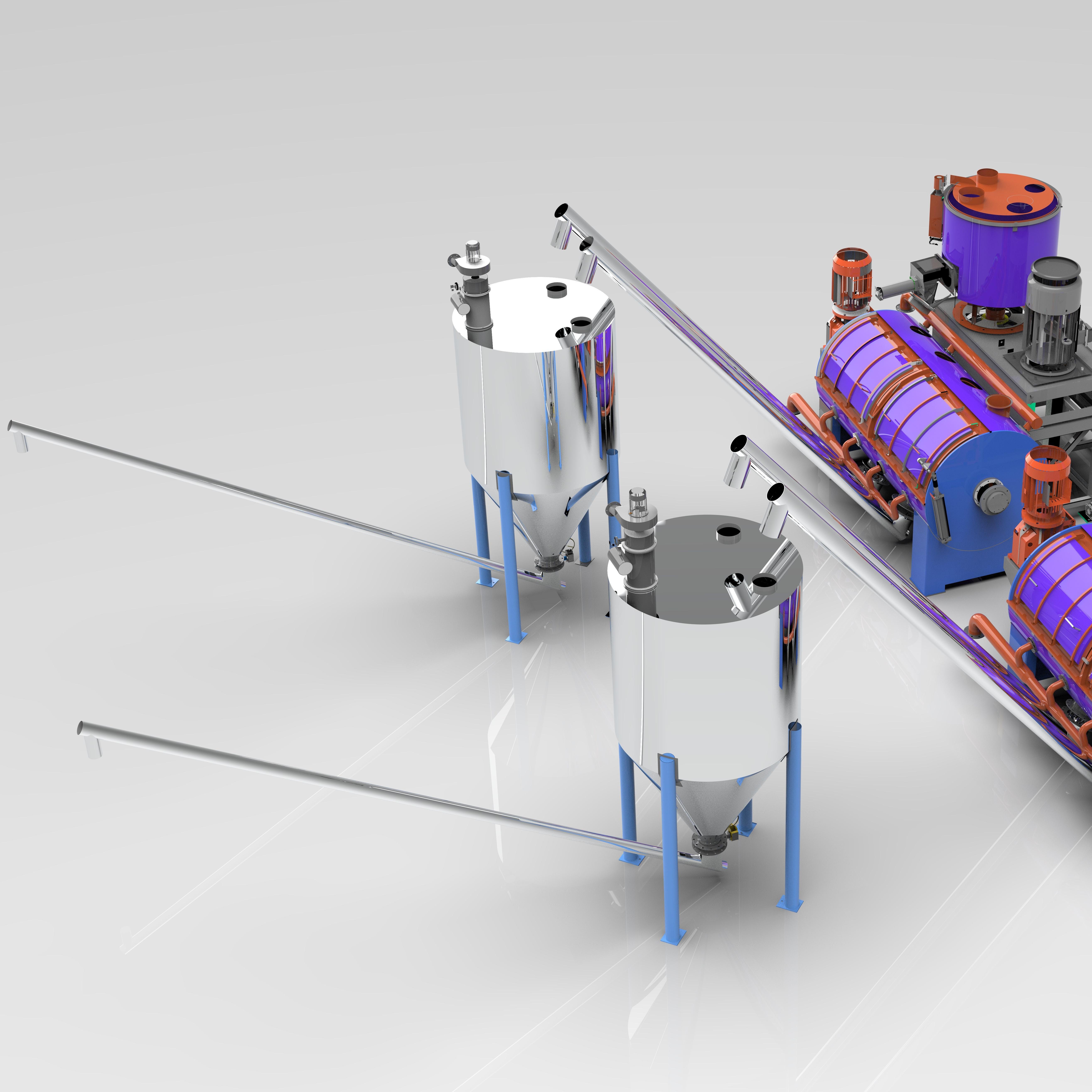 High Output PVC Hot And Cold Mixing System 1000/3000 For Plastic Material Processing