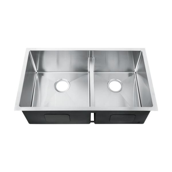 Square Double Bowl Kitchen Sink 1.05mm Thickness Not Easy Deforming