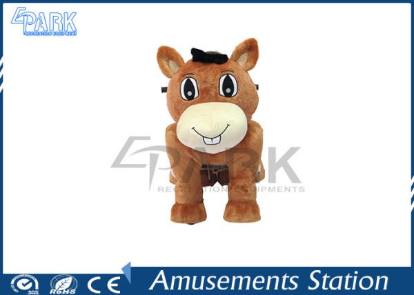 Adjustable Stirrup Coin Operated Horse / Horse Ride On Toy Washable Skins