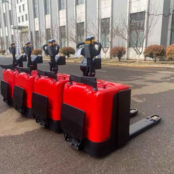 Red 3000kgs Electric Pallet Jack Stacker 3T Powered Pallet Truck