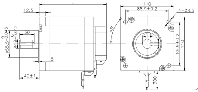 NEMA43  100BLF3A110-483 48VDC 3000RPM 3N.M  940W Brushless DC Motor