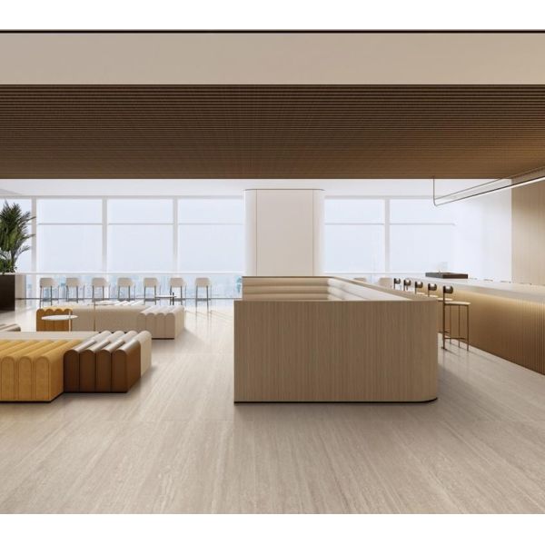 Carreaux de porcelaine antibactérienne jaune clair 60x120 cm pour sol intérieur