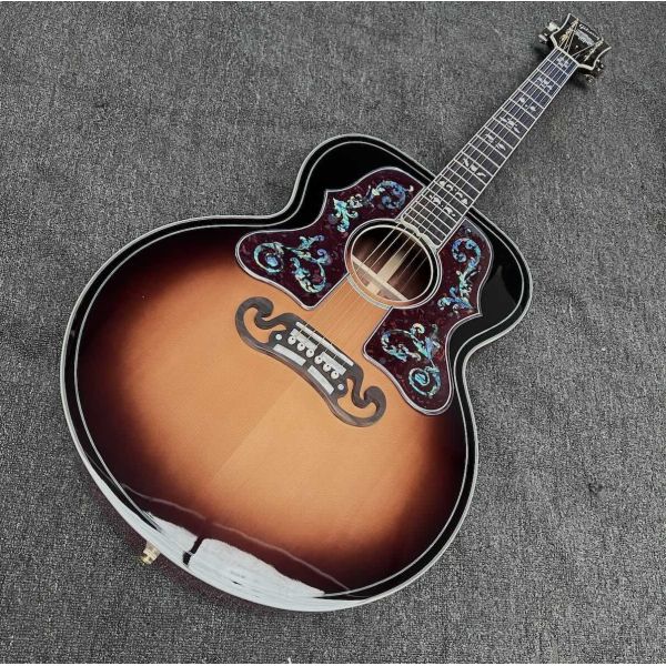 Custom BOB DYLAN GIBSON Style SJ 200 Acoustic Guitar in Sunburst with Cocobolo Back Side
