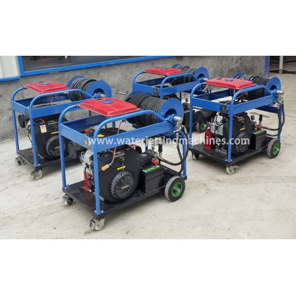 Double-cylinder Diesel Engine Power High Pressure Water Jet Cleaner Sewer Drain Pipe Cleaner