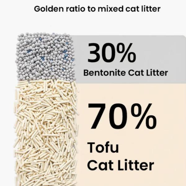 OEM Natural strong clumping dust free bentonite tofu mixed cat litter sand